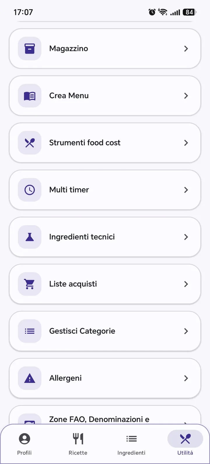KitchenAct professional kitchen ingredients management